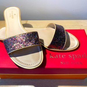 Kate Spade Tulip Multi-Color Glitter Slide Sandals